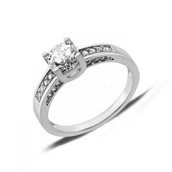 Кільце з срібла з куб. цирконіями 146556, розмір 18