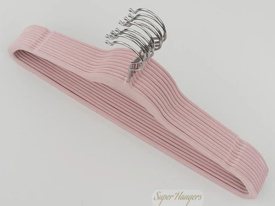 Набор 10 шт плечики вешалки Hanger BP45 45 см пудрового цвета бархатные флокированные
