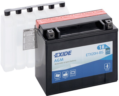 Мото аккумулятор Exide AGM 18 Ah (+/-) 270EN (ETX20H-BS)
