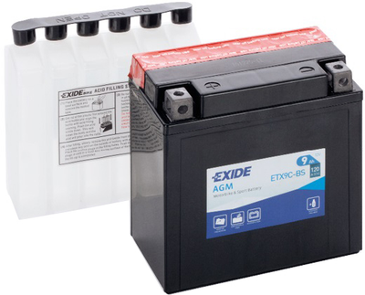 Мото аккумулятор Exide AGM 9 Ah (+/-) 120EN (ETX9C-BS)