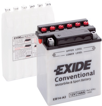Мото аккумулятор Exide Conventional 14 Ah (+/-) 145EN (EB14-A2)