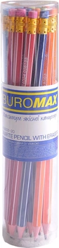 Набор графитовых карандашей Buromax Graphit НВ с ластиком 20 шт (BM.8503-20)