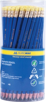Набор графитовых карандашей Buromax НВ пластиковый с ластиком 100 шт (BM.8514)