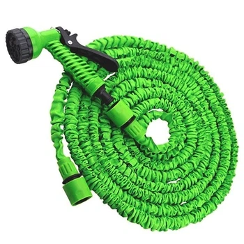 Садовый Шланг Magic Hose для полива саморастягивающийся с водным распылителем 7 режимов 30м Зелёный