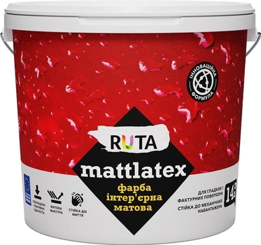 Краска интерьерная матовая Ruta Мattlatex 4 кг Белая (4823048029712)
