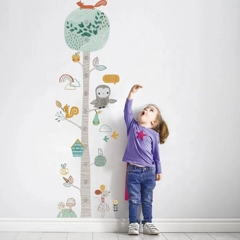 Детская виниловая интерьерная наклейка на стену Ростомер Дерево животных Kinder Goods матовая