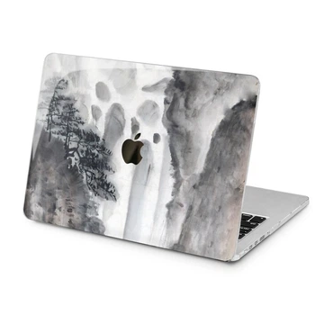 Чехол пластиковый для Apple MacBook (Акварельная серая краска) Pro 13 A1989 2018 макбук про