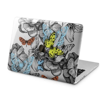 Чехол пластиковый для Apple MacBook (Цветочный эскиз) Air 13 A1369/A1466 макбук эйр