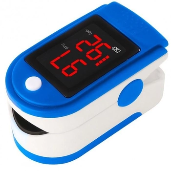 Пульс-оксиметром (LED Pulse oximeter) Mediclin + батарейки Синій