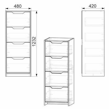 Комод Компанит С Яблоня (48х42х123,2 см)