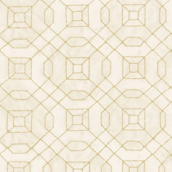 Шпалери Galerie Metallic FX W78216 геометрія золота на кремовому 0.53 х 10.05 м
