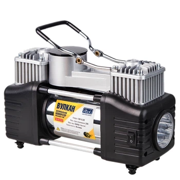 Компресор автомобільний "Вулкан" КА-В12122 150psi/25Amp/90л/клеми/шланг 7,5м з дефлятором/лixтар/2 циліндри