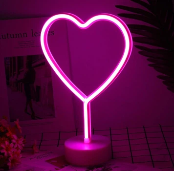 Ночник неоновый лампа Сердце pink heart SWF 29.5х20 см