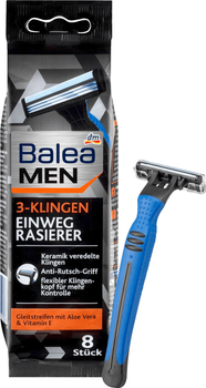 Одноразові станки Balea Men Einwegrasierer 3 Klingen 8 шт