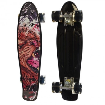 Скейт Пенні борд Penny board Profi з малюнком для дітей і підлітків Чорний RLMS 0749-5