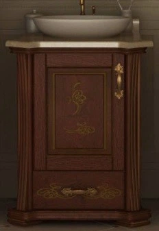 Тумба Троя 60 мрамор + керамика (Коричневая)