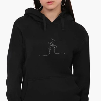 Худи женский Контурный минимализм (Contour minimalism) Черный (8921-1360) S