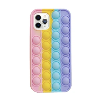 Чохол силіконовий для iPhone 11 Pro Max веселковий з функцією антистрес Pop it Без бренду