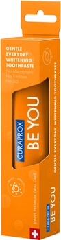 Зубная паста отбеливающая Curaprox Be You Персик со вкусом персика и абрикоса с ментоловыми шариками 60 мл (7612412429503)
