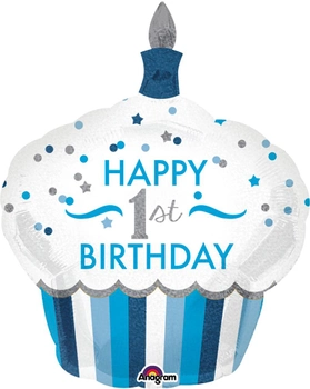 Шарик воздушный Amscan 1st Birthday Cupcake Boy P40 73x91 см (3452301)