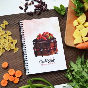 Блокнот для записи рецептов Cookbook Кукбук Торт, А5, на пружине