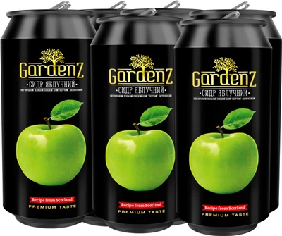 Сидр Gardenz сладкий "Яблочный" 5% 0.5 л х 6 шт (4820196931065)