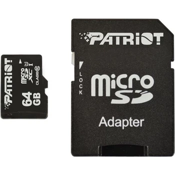 Карта пам'яті microSDXC (UHS-1) Patriot LX Series 64Gb class 10 (adapter SD) (PSF64GMCSDXC10)