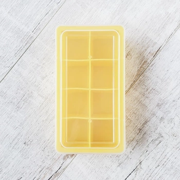 Форма для льда ICE CUBE 5 cm Olin & Olin 8 кубиков желтая с крышкой