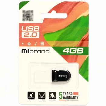Флеш-накопичувач Mibrand USB 2.0 Scorpio 4Gb Black (MI2.0/SC4M3B)