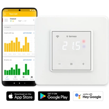 Терморегулятор terneo sx, wi-fi, для теплого пола, белый