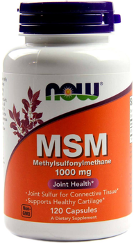 МСМ (Метилсульфонинметан), 1000 мг, Now Foods 120 капсул (733739021205)