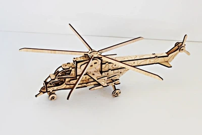 3D конструктор з фанери Гелікоптер(Вертоліт) MI-24