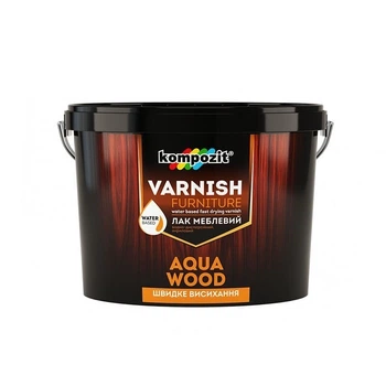 Лак меблевий Kompozit AQUA WOOD Шовковисто-матовий 0.75 л (4820085745421)