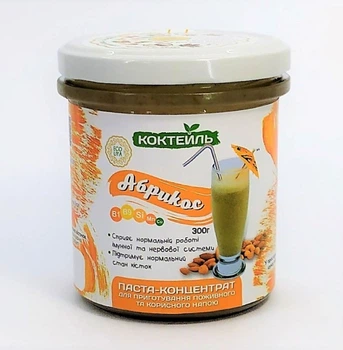 Паста-концентрат "Абрикос" Ecoliya, для приготовления коктейлей, 300 г