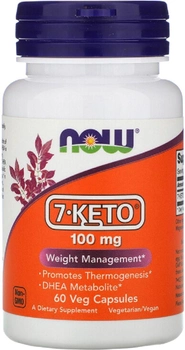 7-KETO (Дегідроепіандростерон), 100 мг, Now Foods 60 вегетаріанських капсул (733739030139)