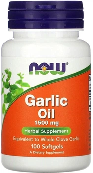 Часник Now Foods Garlic Oil 1500 мг 100 гелевих капсул (733739017901)
