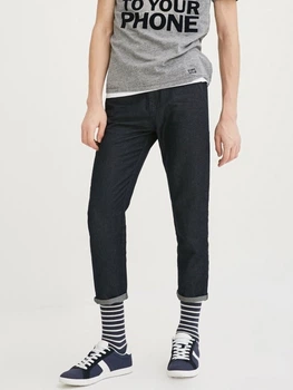 Укороченные брюки из хлопка и льна Jack & Jones 217114503 S (80357S) Синий
