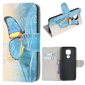 Чохол-книжка Deexe Color Wallet для Motorola Moto E7 Plus / Moto G9 Play - Blue Butterfly