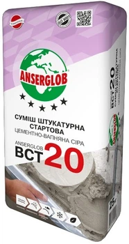 Штукатурка стартовая цементно-известковая серая ANSERGLOB BCT20