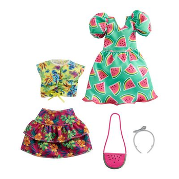 GRB96 - Barbie Fashion Pack with Purple Crop Top, Floral Skirt