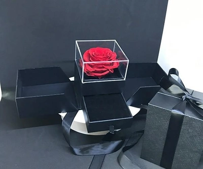 Подарочная шкатулка настоящая стабилизированная Роза в коробке для украшений Rose Box