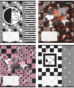 Набор тетрадей ученических Kite Snoopy 48 листов в клетку 4 дизайна 8 шт (SN21-259)