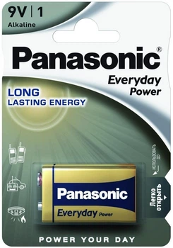 Батарейка Panasonic EVERYDAY POWER щелочная 6LR61(6LF22, MN1604, MX1604) блистер, 1 шт. (6LR61REE/1B)