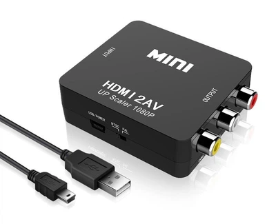 Конвертер переходник MDN подключение hdmi приставки Т2 к AV входу телевизора, 3 тюльпана со звуком (AC- HDMI-RCA)