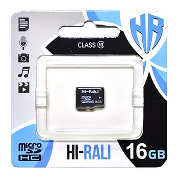 Карта памяти Hi-Rali microSDHC (UHS-1) 16 GB class 10 (без адаптера) Черный