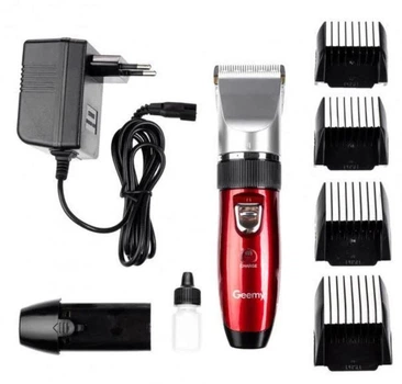 Машинка для стрижки Geemy GM-6001 акумуляторна 4 знімні насадки