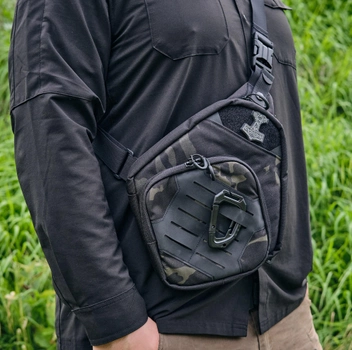 Тактическая сумка для скрытого ношения Scout Tactical EDC ambidexter bag gen 2 black multicam + органайзер и кобура в комплекте