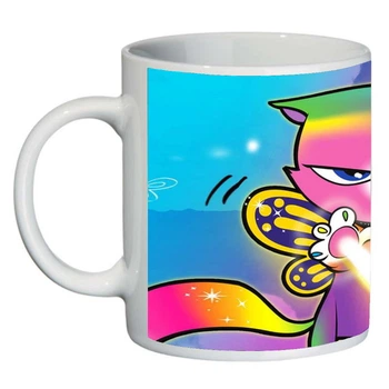 Кружка Райдужно метелик однорідна кішка SuperCup (чашка-SC-Rainbow Butterfly Unicorn Kitty-0011)