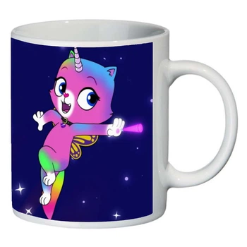 Кружка Райдужно метеликова однорідна кішка SuperCup (чашка-SC-Rainbow Butterfly Unicorn Kitty-0019)