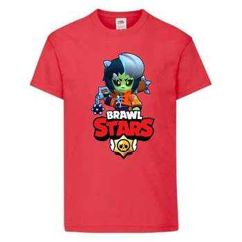 Футболка дитяча Brawl Stars Bibi Zombie (Бравл Старс Бібі Зомбі) червона 104 см